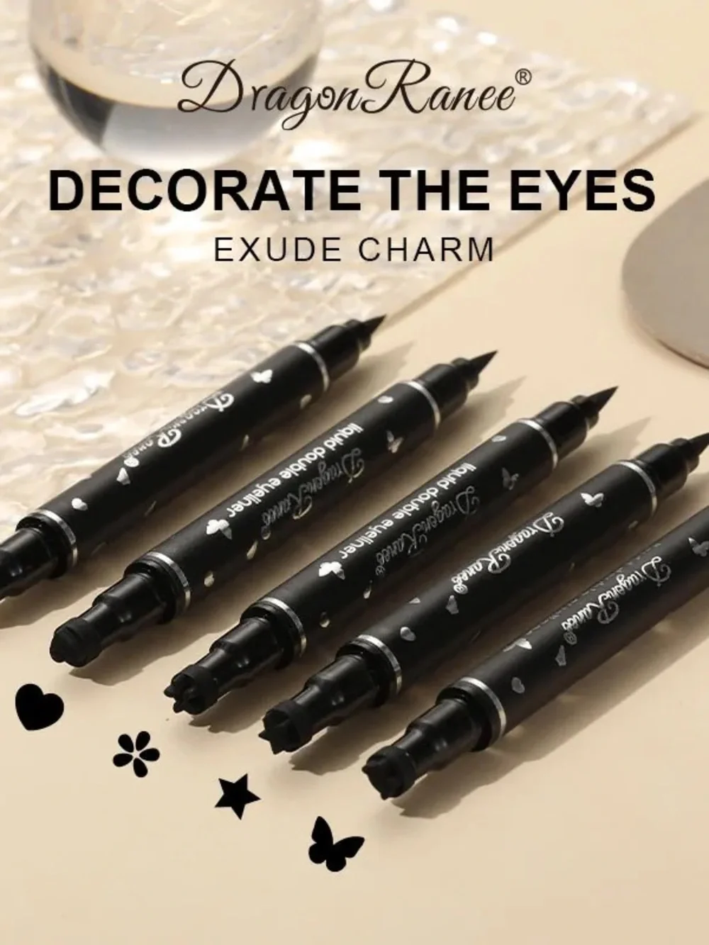 Black Liquid Double Eyeliner Pen - Black *Wing stamp